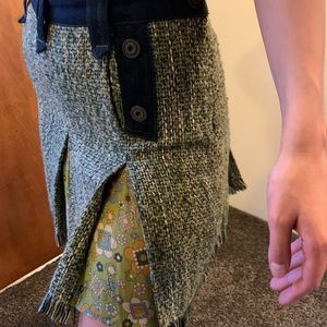 D&G Tweed, silk and denim mini skirt